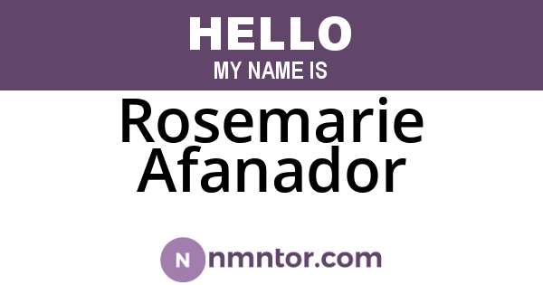 Rosemarie Afanador