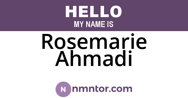 Rosemarie Ahmadi