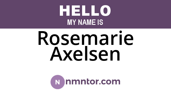 Rosemarie Axelsen