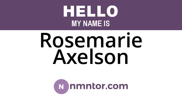 Rosemarie Axelson