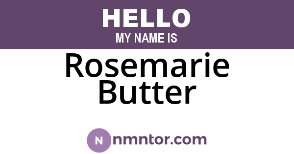 Rosemarie Butter