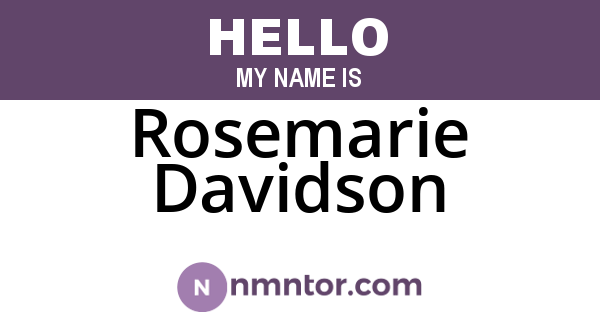 Rosemarie Davidson