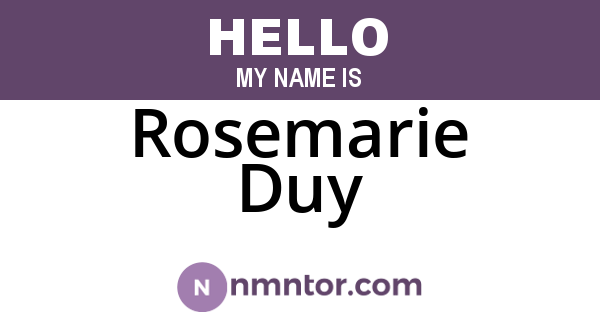 Rosemarie Duy