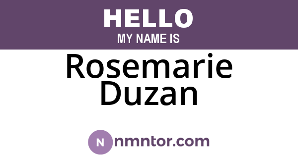 Rosemarie Duzan