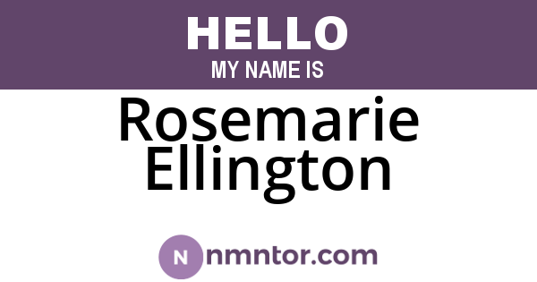 Rosemarie Ellington