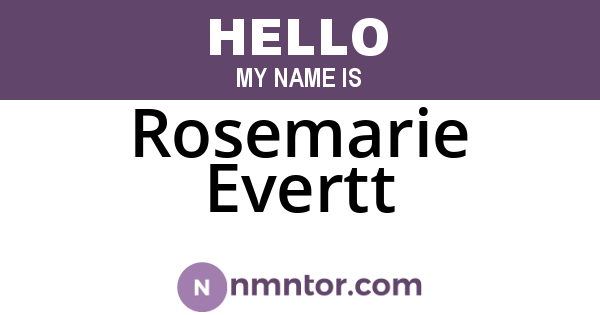 Rosemarie Evertt