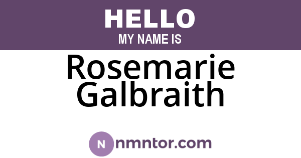 Rosemarie Galbraith