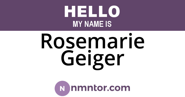 Rosemarie Geiger