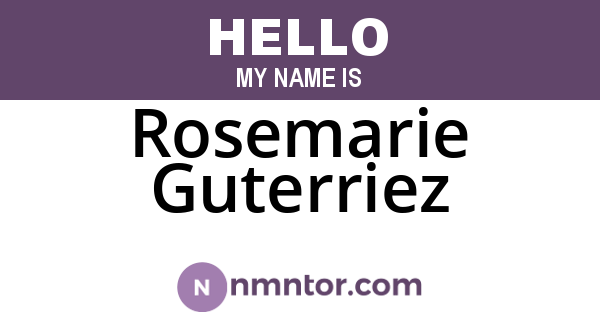 Rosemarie Guterriez