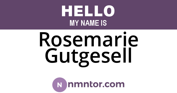 Rosemarie Gutgesell