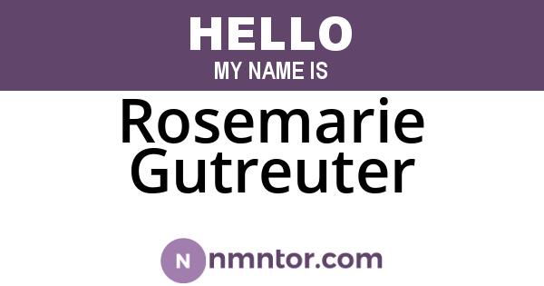 Rosemarie Gutreuter
