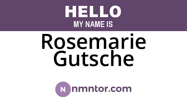Rosemarie Gutsche