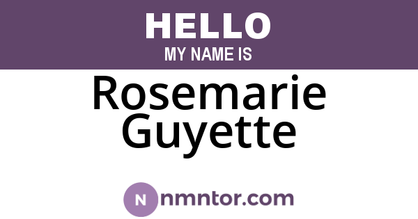 Rosemarie Guyette