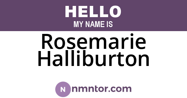 Rosemarie Halliburton