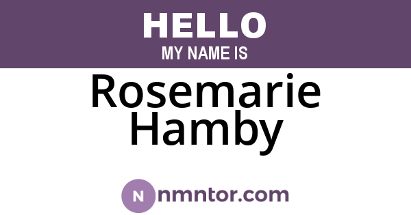 Rosemarie Hamby