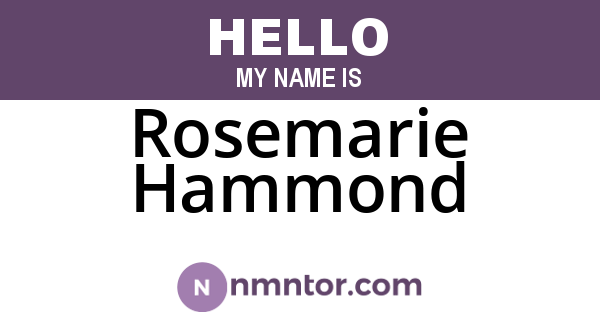 Rosemarie Hammond