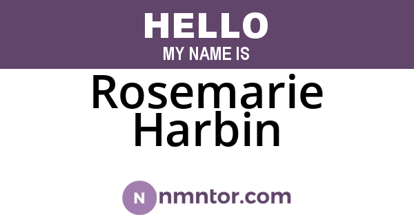 Rosemarie Harbin