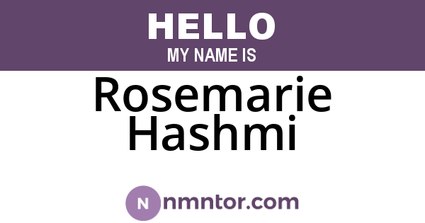 Rosemarie Hashmi