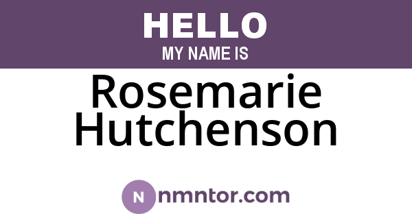 Rosemarie Hutchenson