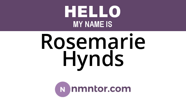 Rosemarie Hynds