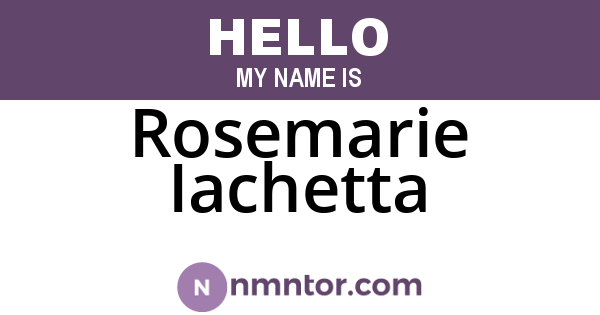 Rosemarie Iachetta