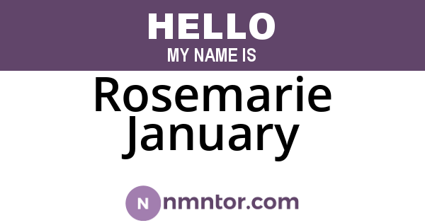 Rosemarie January