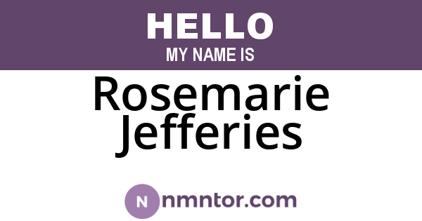 Rosemarie Jefferies
