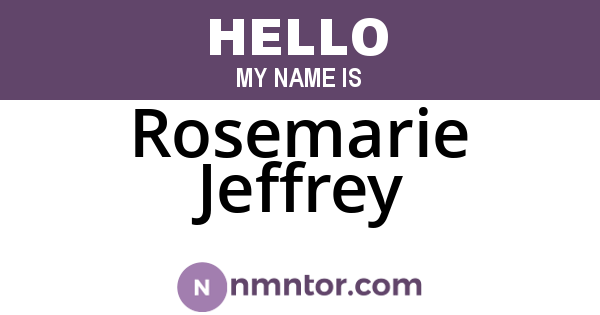 Rosemarie Jeffrey