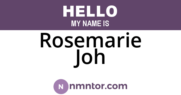 Rosemarie Joh