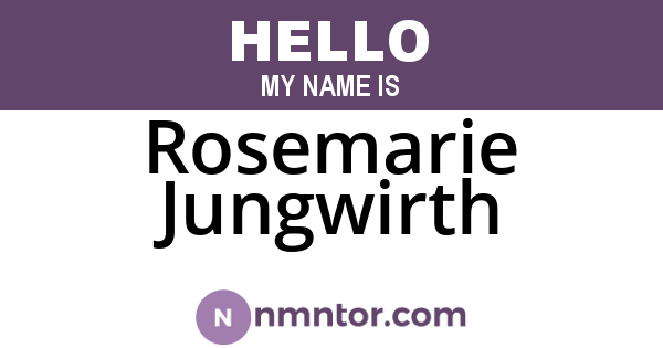Rosemarie Jungwirth