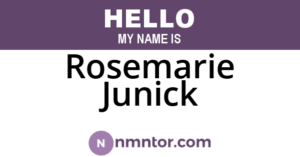 Rosemarie Junick
