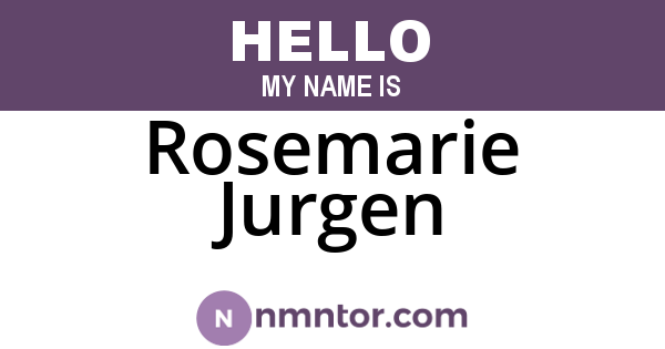 Rosemarie Jurgen