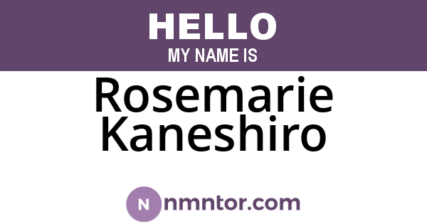 Rosemarie Kaneshiro