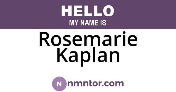 Rosemarie Kaplan