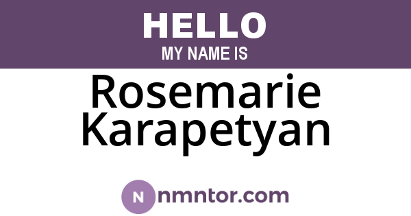 Rosemarie Karapetyan