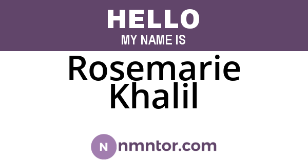 Rosemarie Khalil
