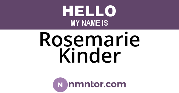 Rosemarie Kinder