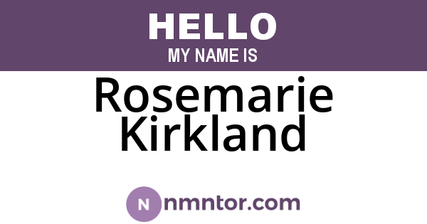 Rosemarie Kirkland
