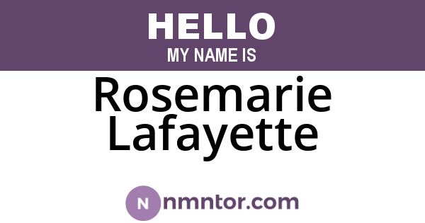 Rosemarie Lafayette