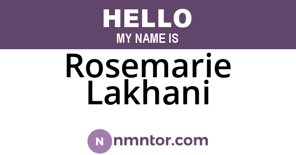 Rosemarie Lakhani