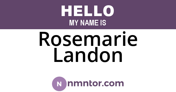 Rosemarie Landon