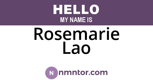 Rosemarie Lao