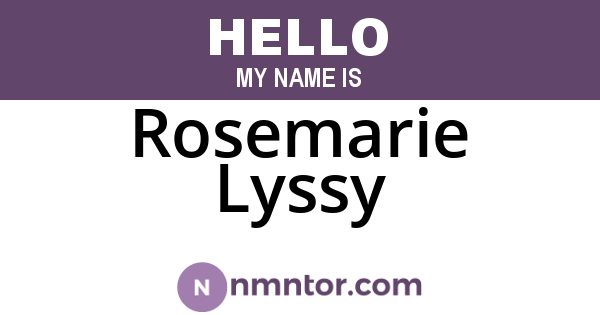 Rosemarie Lyssy