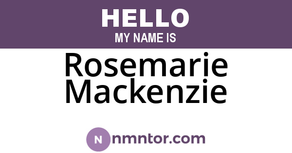Rosemarie Mackenzie