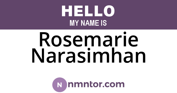 Rosemarie Narasimhan