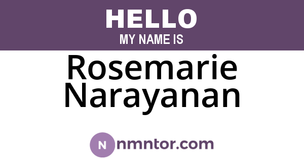Rosemarie Narayanan
