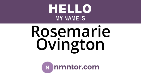 Rosemarie Ovington