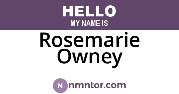Rosemarie Owney