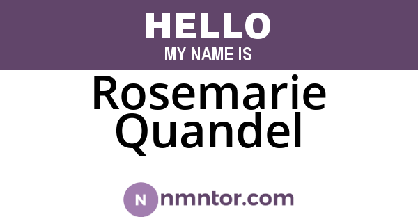 Rosemarie Quandel