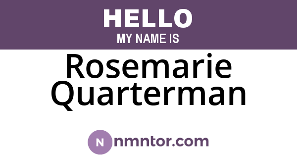 Rosemarie Quarterman